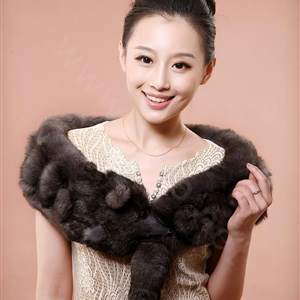 Rex rabbit fur scarf fashion women Imitation whole fox fur shawl warm tippet neck wrap - Grey