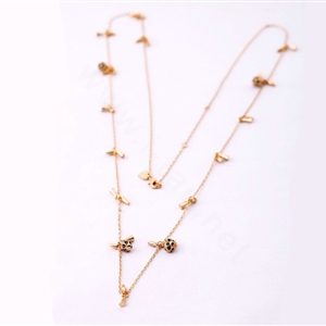 Fashion Punk Rivet crystal ball Pendant Choker long Bib Statement Necklace Women Jewelry - Gold