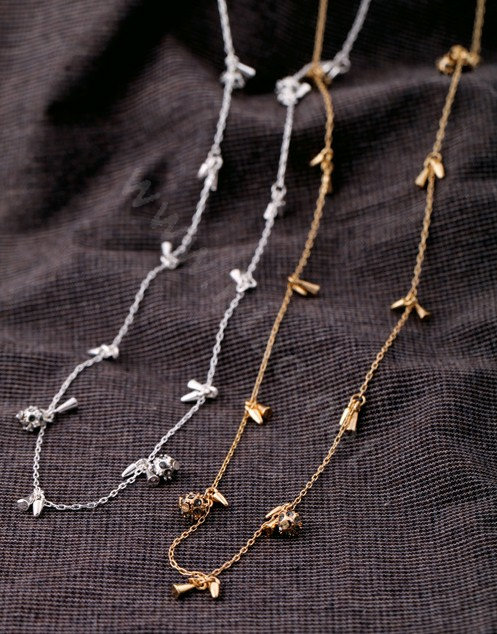 Fashion Punk Rivet crystal ball Pendant Choker long Bib Statement Necklace Women Jewelry - Silver