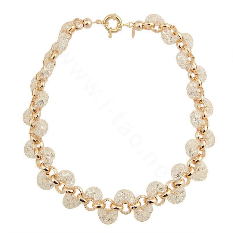 Luxury 18k Rose Gold Chain Necklace Champagne Wire Crystal Zircon Necklace Female Fashion Jewelry