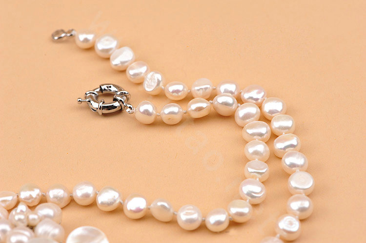 Luxury Fashion Women Choker Natural shell Pearl Handwoven Flower Bib Necklace Jewelry - White