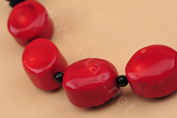 Luxury Fashion Women Exaggeration Choker Artificial coral Bib Necklace Jewelry - Red