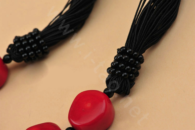 Luxury Fashion Women Exaggeration Choker Artificial coral Bib Necklace Jewelry - Red