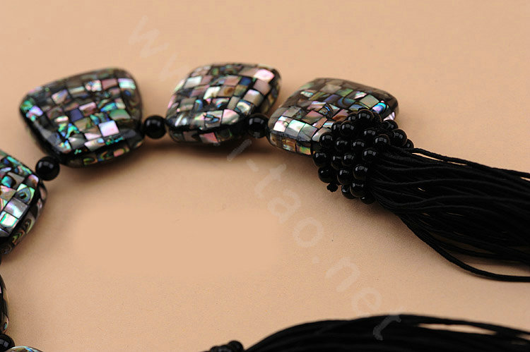 Luxury Fashion Women Exaggeration Choker Natural Shell Bib Necklace Jewelry - Black