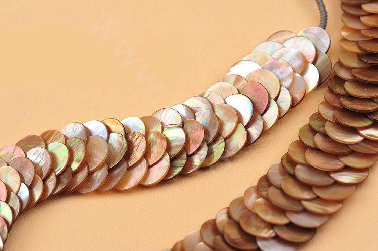 Luxury Fashion Women Exaggeration Choker Natural Shell Slice Bib Necklace Jewelry - Champagne