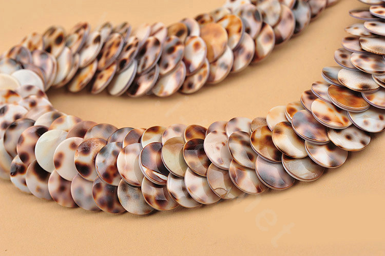 Luxury Fashion Women Exaggeration Choker Natural Shell Slice Bib Necklace Jewelry - Leopard