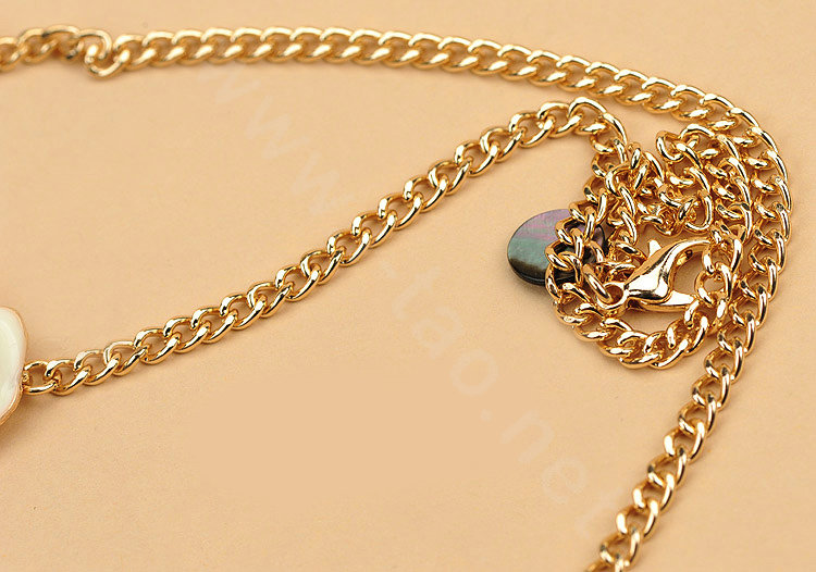 Luxury Simple Women Choker Gems Flower Bib Necklace Jewelry Gold plated - White