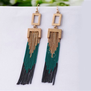 Luxury Unique Punk Tassel Drop Earrings Gold Plated Women Fashion Jewelry