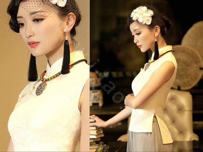 Luxury Women Choker Nation Color thread Silver Pendant Bib Necklace Handmade Jewelry