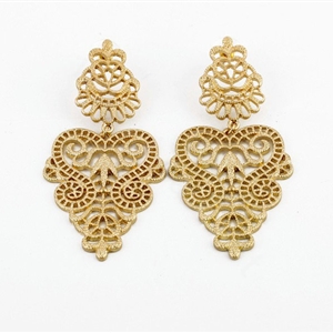 Unique Hollow Alloy Flower Stud Earrings Gold Plated Women Fashion Jewelry