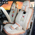 Ayrg Cartoon Bears Lace Universal Auto Car Seat Covers Velvet Plush Full Set 21pcs - Beige