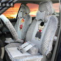 Ayrg Cartoon Bears Lace Universal Auto Car Seat Covers Velvet Plush Full Set 21pcs - Grey