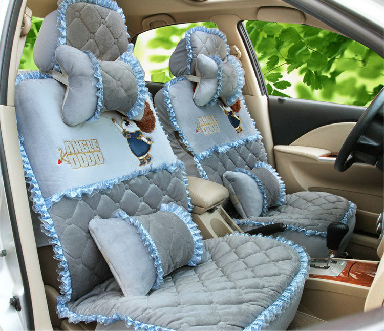 Whole Cartoon Girl Lace Universal Auto Car Seat Covers Cushion Velvet Full Set 8pcs Blue Accessories S From Chinese Wholer Idcte Cn - Velvet Car Seat Covers Blue