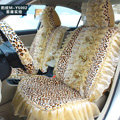 Fashion Lace 3D Flower Universal Automobile Car Seat Cover Velvet 18pcs - Leopard
