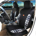 Fashion Plaid Business casual Universal Automobile Car Seat Cover Velvet 10pcs - Black