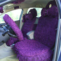 Mei Mei Bear Lace Universal Automobile Car Seat Cover Rose Velvet Cushion 8pcs - Purple