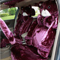 Mei Mei Bear Universal Automobile Car Seat Cover Milk Velvet Cushion 9pcs - Purple