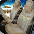 OULILAI Lace Tassel Universal Automobile Car Seat Cover Cushion Plush 15pcs - Yellow