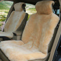 Universal KQ02 Australia Real Sheepskin Car Seat Cover Sheep Wool Auto Cushion 4pcs Sets - Cream