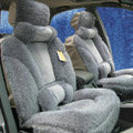 Universal Synthetic Sheepskin Car Seat Cover Sheep Wool Auto Cushion 6pcs Sets - Grey