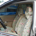 Flower Print Canvas Customized Cotton Auto Car Seat Covers 2pcs Sets for Benz Smart - Pink