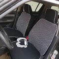 Polka Dot Customized Cotton Auto Car Seat Covers 8pcs Sets for Vehicle - Black