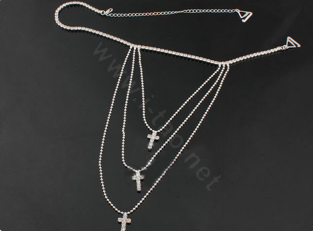 Cheapest Cross Crystal Metal Wedding Bridal Shoulder Chain Strap Necklace jewelry