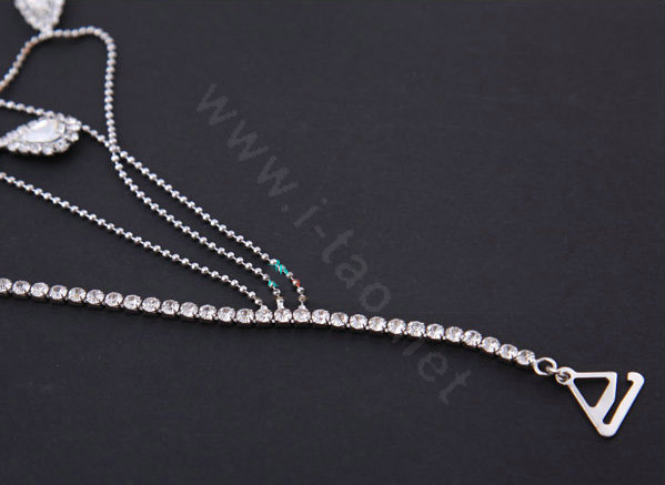Elegant Multilayer Raindrop Crystal Wedding Bridal Shoulder Chain Strap Shawl Necklace jewelry