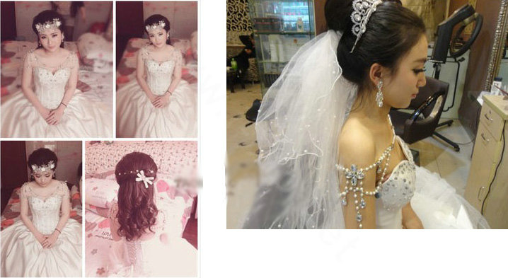 Hot Sell Pearl Crystal Wedding Bridal Shoulder Chain Strap Shawl Necklace jewelry
