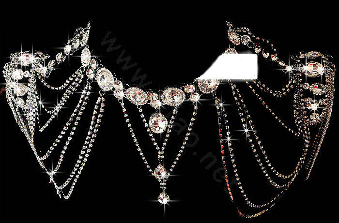 Luxury Rhinestone Round Crystal Wedding Bridal Shoulder Chain Strap Shawl Necklace jewelry