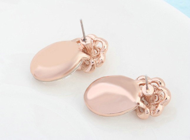 Pretty Swarovskii Crystal Rose Rhinestone Flower Stud Earring Women Fashion Jewelry