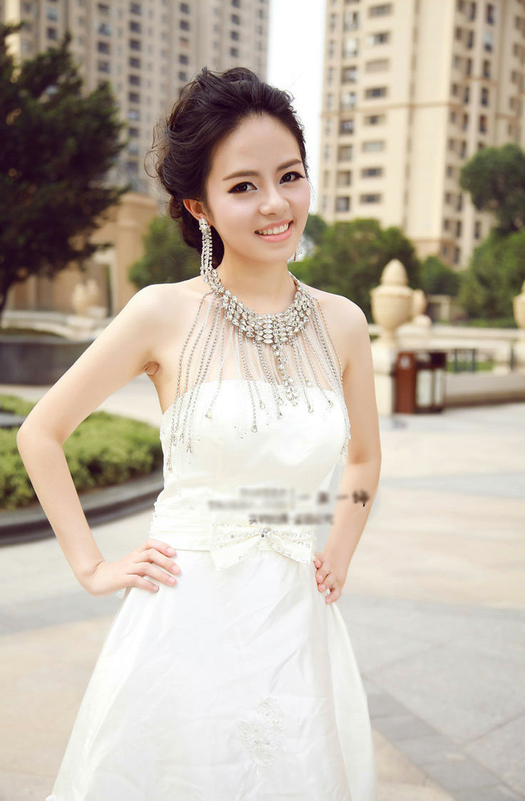Unique Luxury Crystal Tassel Wedding Bridal Shoulder Chain Strap Shawl Necklace jewelry