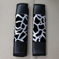 Cheapest Leopard Print PU Leather Automobile Seat Safety Belt Covers Car Decoration 2pcs - White