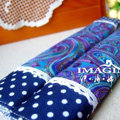 Classic Cloth Cotton Floral Print Lace Auto Seat Safety Belt Covers Car Decoration 2pcs - Blue