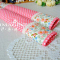 Classic Cloth Cotton Floral Print Lace Auto Seat Safety Belt Covers Car Decoration 2pcs - Pink