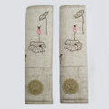 Elegant Flower Print Velvet Automotive Seat Safety Belt Covers Car Decoration 2pcs - Beige