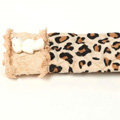 Funky Bud Silk Velvet Leopard Print Automotive Seat Safety Belt Covers Car Decoration 2pcs - Beige