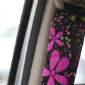 Personalised Canvas Cloth Cotton Floral Print Auto Seat Safety Belt Covers Car Decoration 2pcs - Rose