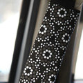 Personalised Canvas Cloth Cotton Snowflake Auto Seat Safety Belt Covers Car Decoration 2pcs - Black