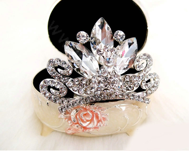 Classic Bride Peacock Rhinestone Crystal Bridal Hair Crowns Tiaras Combs Wedding Accessories