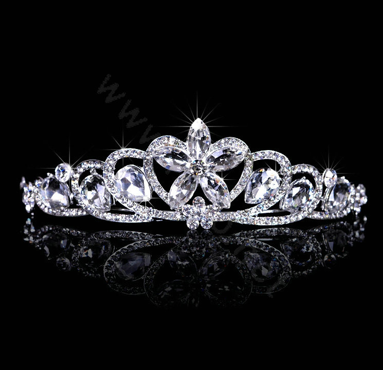 High Quality Bride Flower Rhinestone Crystal Bridal Hair Crowns Tiaras Wedding Accessories