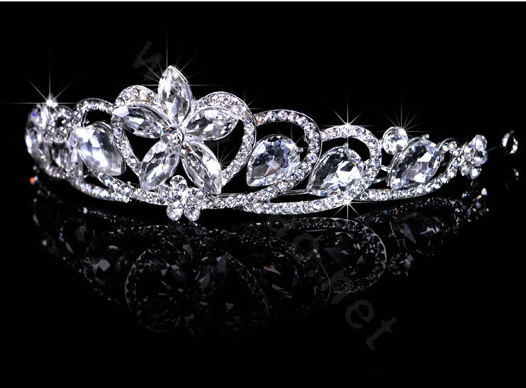 High Quality Bride Flower Rhinestone Crystal Bridal Hair Crowns Tiaras Wedding Accessories