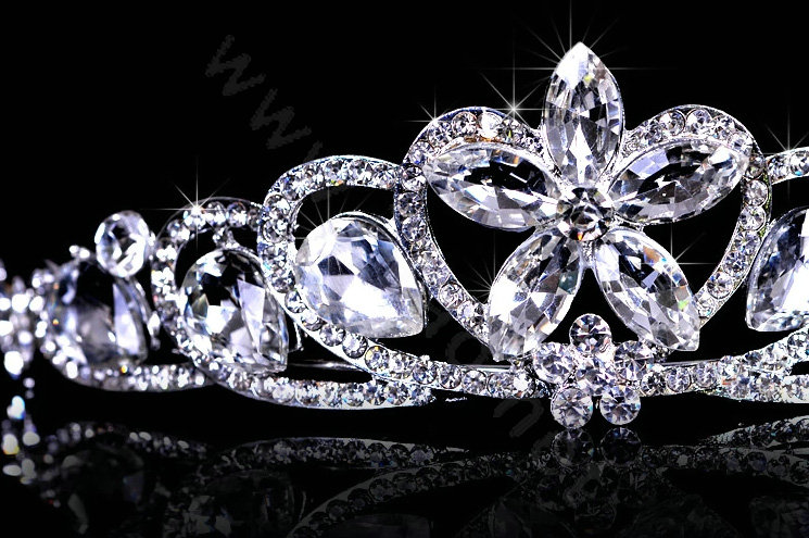 High Quality Bride Flower Rhinestone Crystal Bridal Hair Crowns Tiaras Wedding Accessories