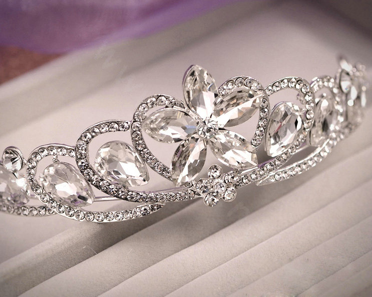 High Quality Bride Flower Rhinestone Crystal Bridal Hair Crowns Tiaras Wedding Accessories
