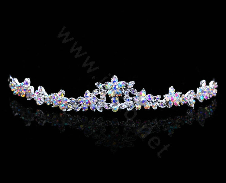 Hot Sell Bride Multicolor Flower Rhinestone Crystal Bridal Hair Crowns Tiaras Wedding Accessories