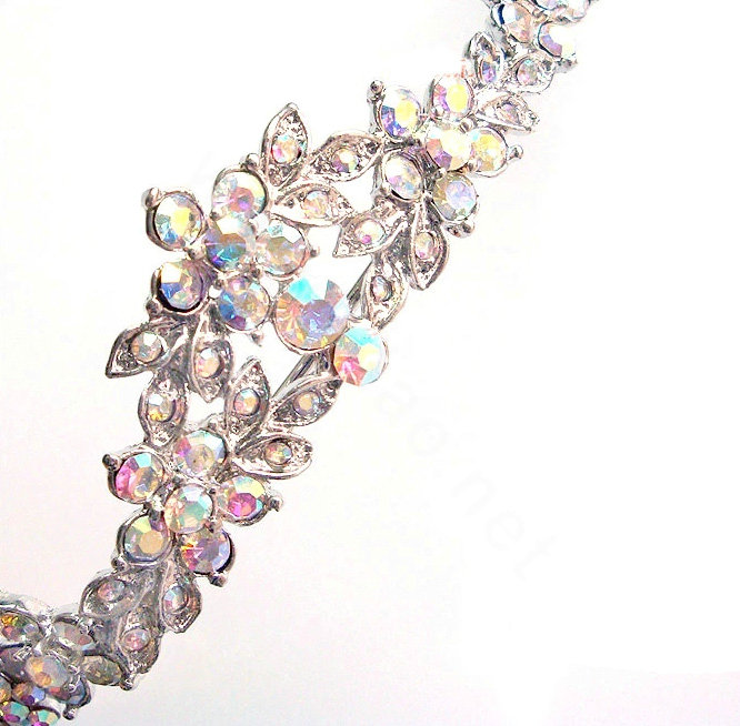 Hot Sell Bride Multicolor Flower Rhinestone Crystal Bridal Hair Crowns Tiaras Wedding Accessories