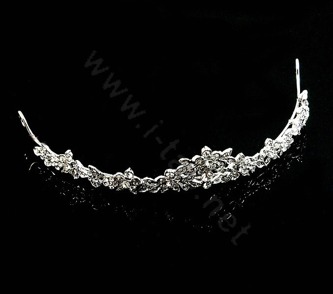Hot Sell Bride White Flower Rhinestone Crystal Bridal Hair Crowns Tiaras Wedding Accessories