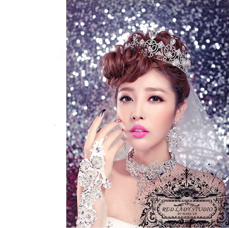 Luxury Bride Rhinestone Crystal Bridal Large Hair Crowns Tiaras Hair Hoops Wedding Accessories
