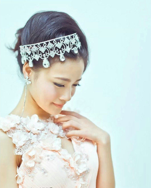 Luxury Bride Rhinestone Crystal Bridal Large Hair Crowns Tiaras Hair Hoops Wedding Accessories