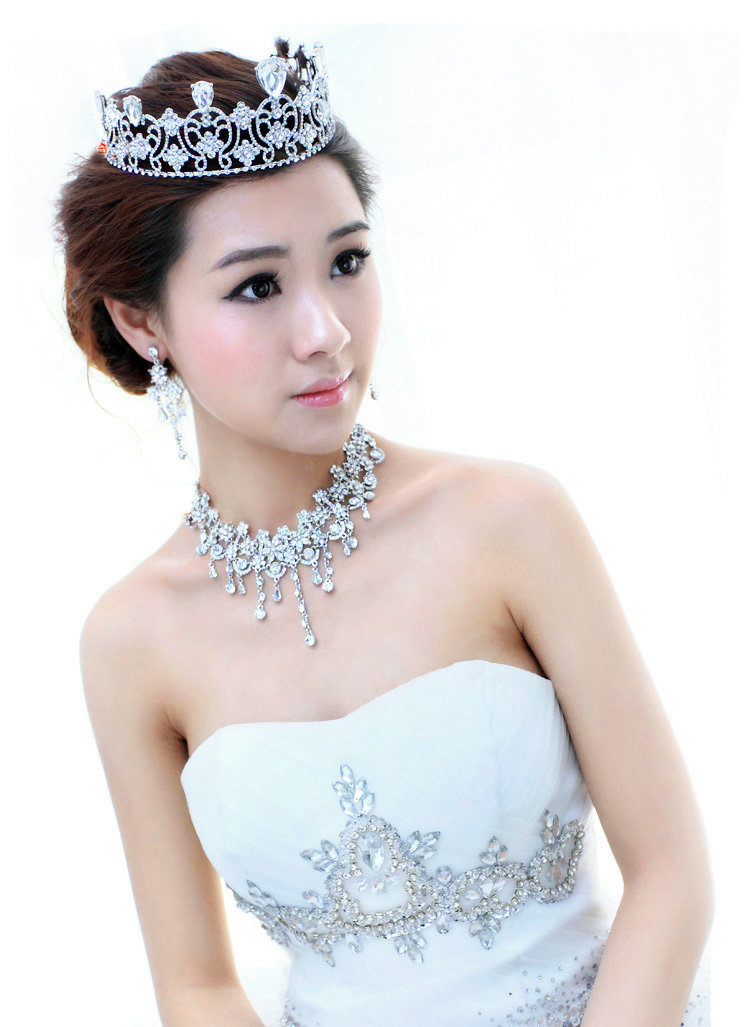 Luxury Bride Rhinestone Crystal Bridal Large Hair Crowns Tiaras Hair Hoops Wedding Accessories